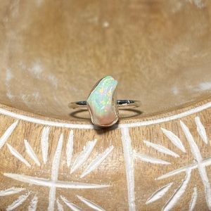 NWOT Natural Raw Ethiopian Opal 925 Sterling Silver Ring